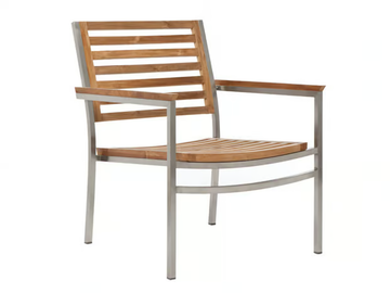 MILLENIUM - Garden stackable teak easy chair with armrests by Il Giardino di Legno - view 2